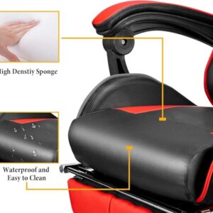 Chaise de jeu ergonomique IZTOSS C-noir+rouge avec support lombaire réglable