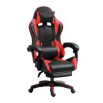 Chaise de jeu ergonomique IZTOSS C-noir+rouge avec support lombaire réglable