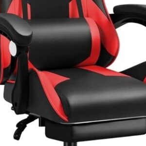 Chaise de jeu ergonomique IZTOSS C-noir+rouge avec support lombaire réglable