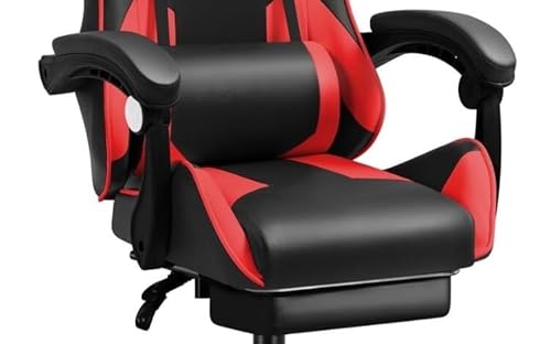Chaise de jeu ergonomique IZTOSS C-noir+rouge avec support lombaire réglable