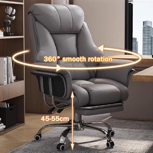 Chaise de jeu ergonomique PU beige, réglable avec repose-pieds 360°