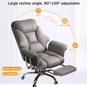 Chaise de jeu ergonomique PU beige, réglable avec repose-pieds 360°