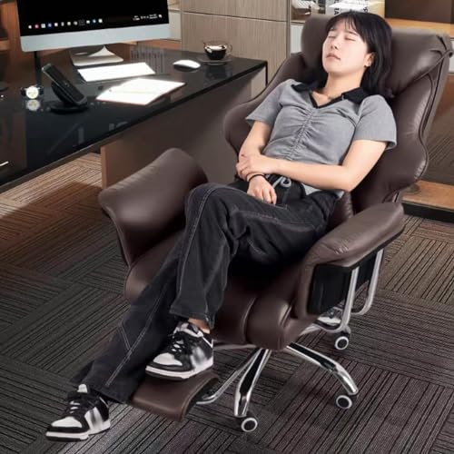 Chaise de jeu ergonomique PU beige, réglable avec repose-pieds 360°