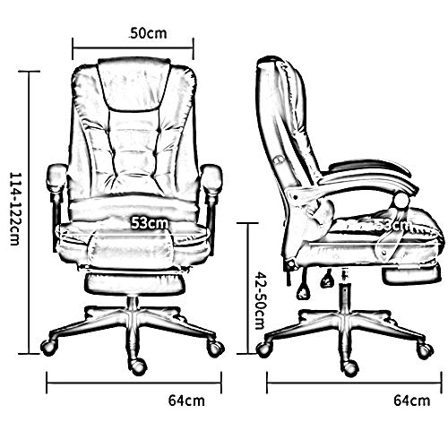 Chaise de jeu ergonomique en cuir kaki avec repose-pieds, 150 kg