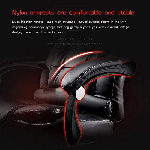 Chaise de jeu ergonomique noire avec repose-pieds – 150 kg, dossier haut