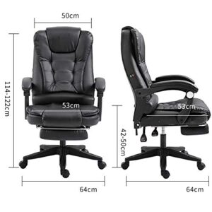 Chaise de jeu ergonomique noire avec repose-pieds – 150 kg, dossier haut