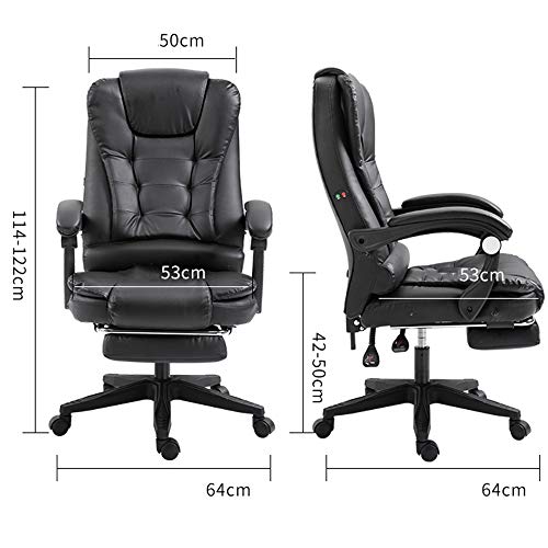 Chaise de jeu ergonomique noire avec repose-pieds – 150 kg, dossier haut