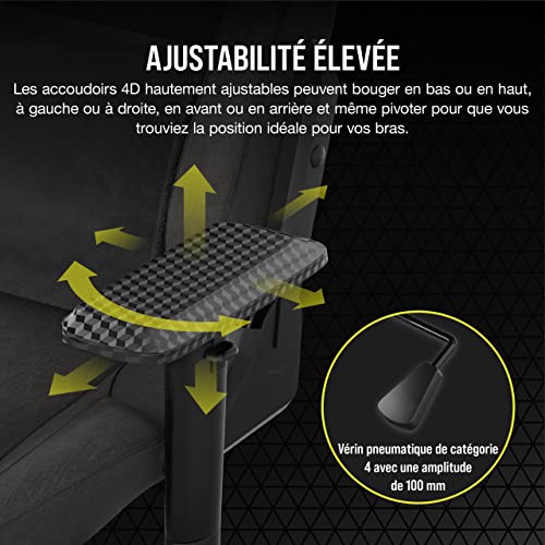 Corsair T3 RUSH Fabric 2023 : Fauteuil Gaming Confortable avec Coussin Détachable