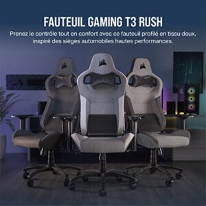 Corsair T3 RUSH Fabric 2023 : Fauteuil Gaming Confortable avec Coussin Détachable