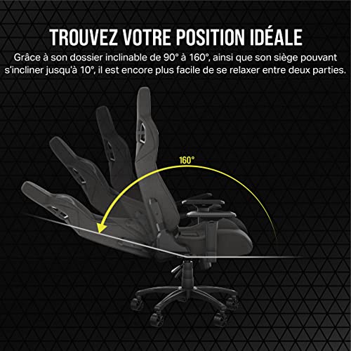 Corsair T3 RUSH Fabric 2023 : Fauteuil Gaming Confortable avec Coussin Détachable