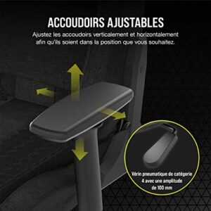 Corsair TC100 RELAXED Fauteuil Gaming Tissu Noir avec Coussins Détachables