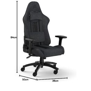 Corsair TC100 RELAXED Fauteuil Gaming Tissu avec Coussins Détachables – Gris Noir