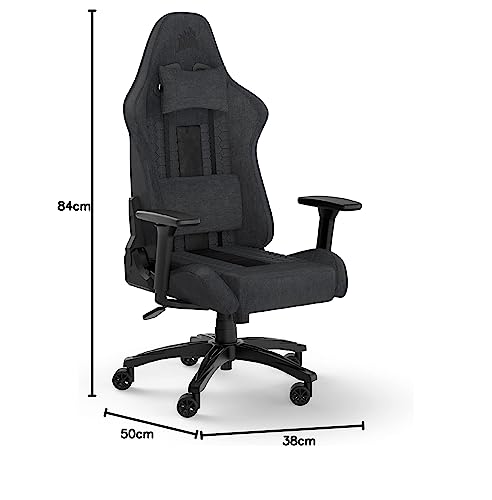 Corsair TC100 RELAXED Fauteuil Gaming Tissu avec Coussins Détachables – Gris Noir
