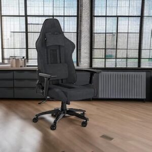 Corsair TC100 RELAXED Fauteuil Gaming Tissu avec Coussins Détachables – Gris Noir