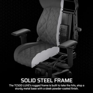 Corsair TC500 Luxe : Fauteuil Gaming Tissu Respirant avec Accoudoirs Réglables