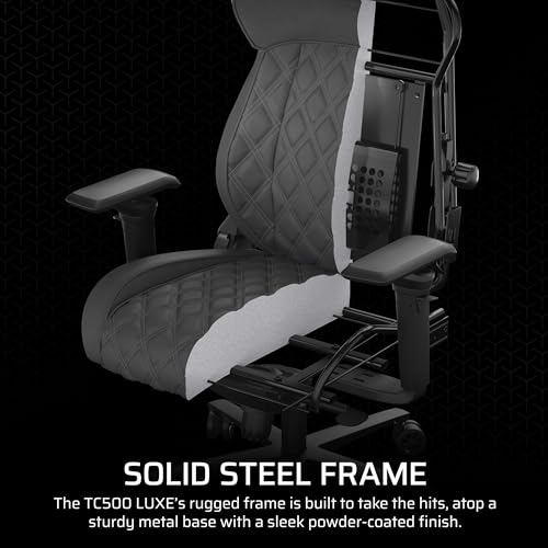 Corsair TC500 Luxe : Fauteuil Gaming Tissu Respirant avec Accoudoirs Réglables
