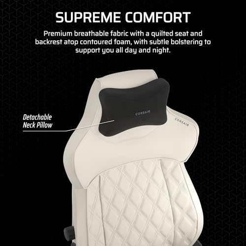 Corsair TC500 Luxe : Fauteuil Gaming Tissu Respirant avec Accoudoirs Réglables