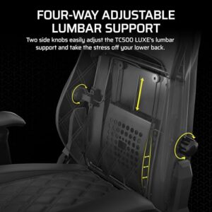 Corsair TC500 Luxe : Fauteuil Gaming Tissu Respirant avec Accoudoirs Réglables
