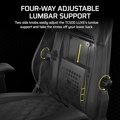 Corsair TC500 Luxe : Fauteuil Gaming Tissu Respirant avec Accoudoirs Réglables