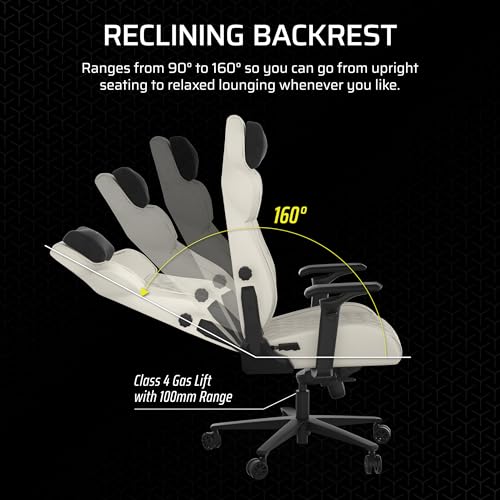 Corsair TC500 Luxe : Fauteuil Gaming Tissu Respirant avec Accoudoirs Réglables