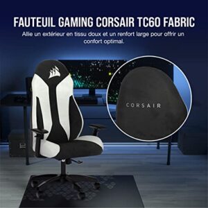 Corsair TC60 FABRIC Fauteuil Gaming Gris – Confort et Ajustabilité Garantie