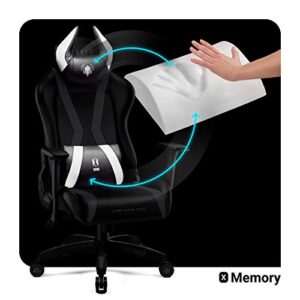Diablo X-Horn Chaise Gaming Ergonomique Noir-Blanc avec Accoudoirs 3D