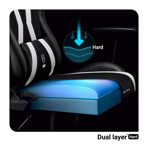 Diablo X-Horn Chaise Gaming Ergonomique Noir-Blanc avec Accoudoirs 3D