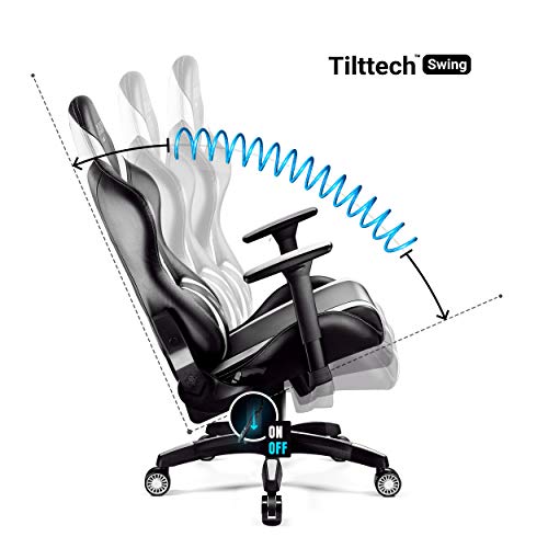 Diablo X-Horn Chaise Gaming Ergonomique Noir-Blanc avec Accoudoirs 3D