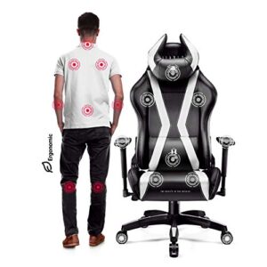 Diablo X-Horn Chaise Gaming Ergonomique Noir-Blanc avec Accoudoirs 3D