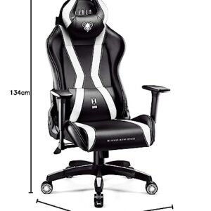 Diablo X-Horn Chaise Gaming Ergonomique Noir-Blanc avec Accoudoirs 3D