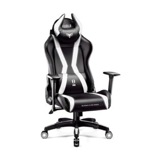 Diablo X-Horn Chaise Gaming Ergonomique Noir-Blanc avec Accoudoirs 3D