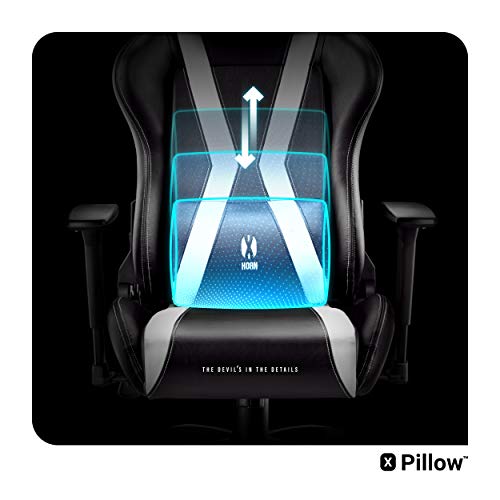 Diablo X-Horn Chaise Gaming Ergonomique Noir-Blanc avec Accoudoirs 3D