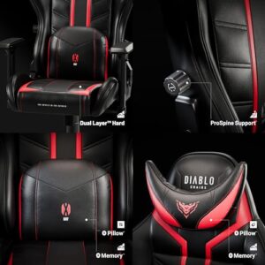 Diablo X-Ray Chaise Gaming Ergonomique Noir-Rouge, Accoudoirs 4D, 150 kg