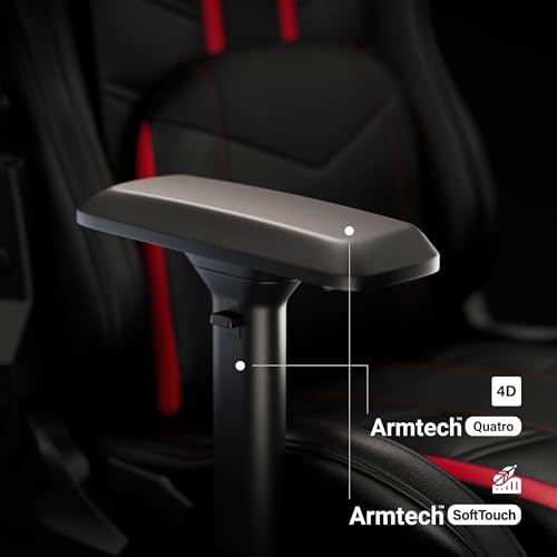 Diablo X-Ray Chaise Gaming Ergonomique Noir-Rouge, Accoudoirs 4D, 150 kg