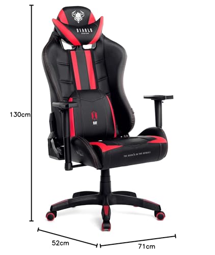 Diablo X-Ray Chaise Gaming Ergonomique Noir-Rouge, Accoudoirs 4D, 150 kg