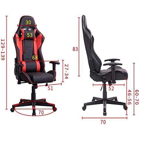 FACAI Chaise de Jeu Inclinable 180° avec Appui-tête et Accoudoirs 4D
