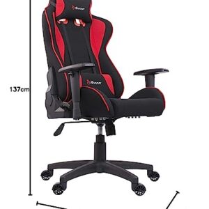 Fauteuil Gamer Arozzi Mezzo V2 Rouge en Tissu – 53 x 50 x 137 cm