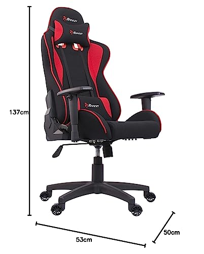 Fauteuil Gamer Arozzi Mezzo V2 Rouge en Tissu – 53 x 50 x 137 cm