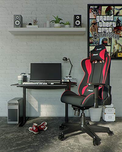 Fauteuil Gamer Arozzi Mezzo V2 Rouge en Tissu – 53 x 50 x 137 cm