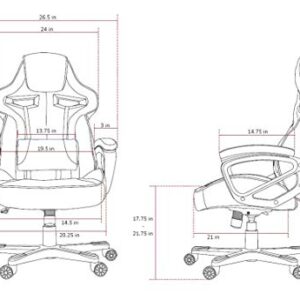 Fauteuil Gamer Arozzi Milano Similicuir Noir 50x55x130 cm