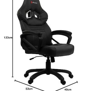 Fauteuil Gamer Arozzi Monza Noir en Faux Cuir – 50x55x130 cm