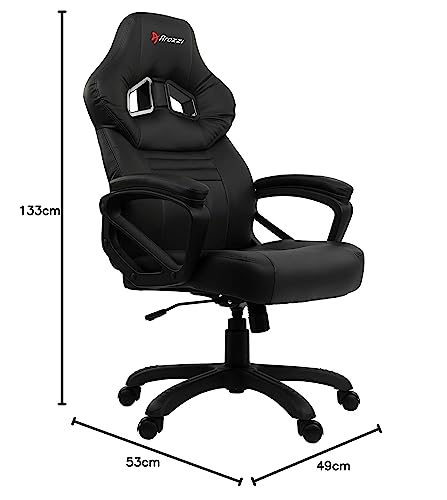 Fauteuil Gamer Arozzi Monza Noir en Faux Cuir – 50x55x130 cm