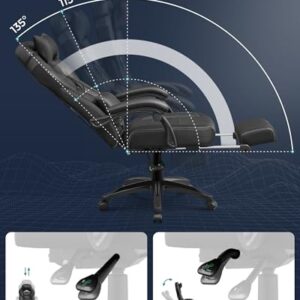 Fauteuil Gamer Ergonomique SONGMICS OBG077B01 avec Repose-Pieds et Support Lombaire