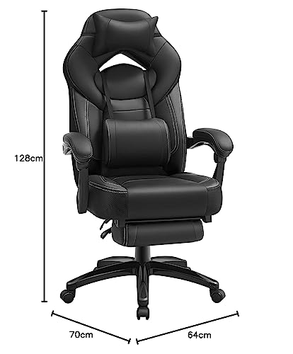 Fauteuil Gamer Ergonomique SONGMICS OBG077B01 avec Repose-Pieds et Support Lombaire