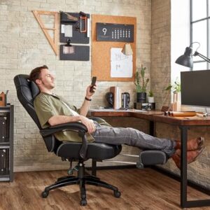 Fauteuil Gamer Ergonomique SONGMICS OBG077B01 avec Repose-Pieds et Support Lombaire