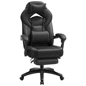 Fauteuil Gamer Ergonomique SONGMICS OBG077B01 avec Repose-Pieds et Support Lombaire