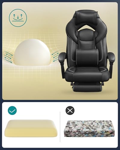 Fauteuil Gamer Ergonomique SONGMICS OBG077B01 avec Repose-Pieds et Support Lombaire