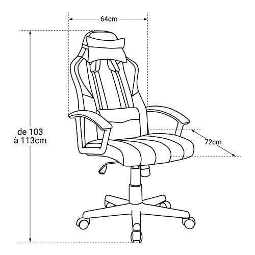 Fauteuil Gamer Noir et Rouge Crash – Chaise Ergonomique avec Support Lombaire