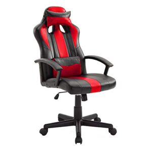 Fauteuil Gamer Noir et Rouge Crash – Chaise Ergonomique avec Support Lombaire