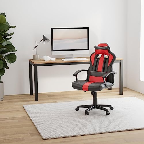 Fauteuil Gamer Noir et Rouge Crash – Chaise Ergonomique avec Support Lombaire